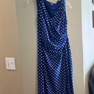 ☀️☀️ American Living women’s size 6 blue with cream colored polka dots